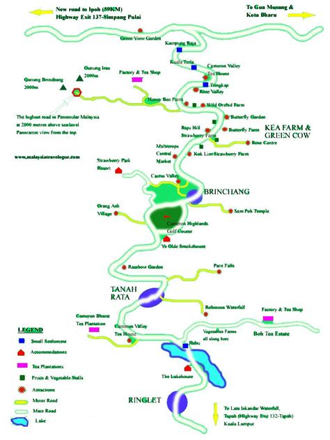 Cameron Highlands Tourist Map