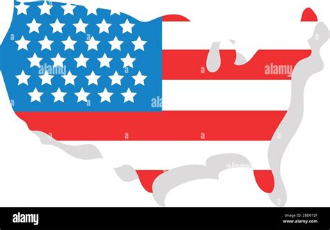 usa map with flag flat detailed style Stock Vector Image & Art - Alamy