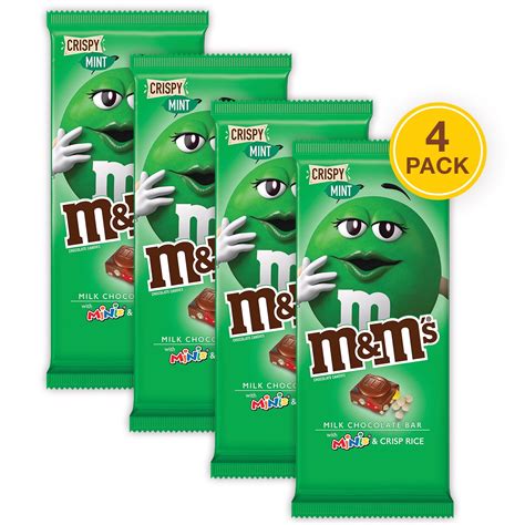 M&M'S Milk Chocolate Bar with MINIS & Crispy Mint, full size candy bar ...