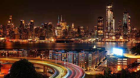 1920x1080 New York City View From New Jersey 4k At Night Laptop Full HD 1080P ,HD 4k Wallpapers ...