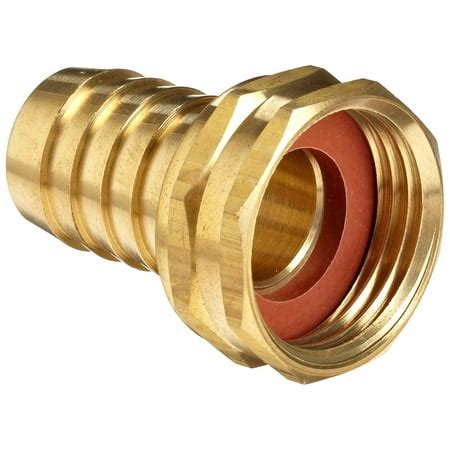 Brass Garden Hose Swivel Fitting, Connector, 1/2" Barb x 3/4" Female Hose - Walmart.com ...