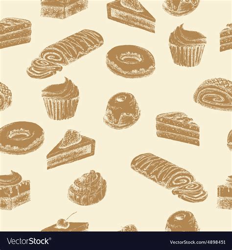 Seamless cake background Royalty Free Vector Image