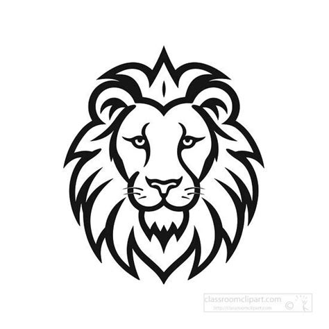 Animal Outline Clipart-lion face 1 black outline clip art