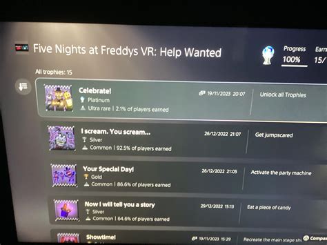 [Five Nights At Freddy’s VR: Help Wanted] #23 And About 6 Hours Total. : r/Trophies