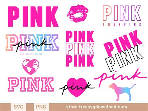 Love Pink Logo SVG Bundle 2 (FSD-A8) - Store Free SVG Download