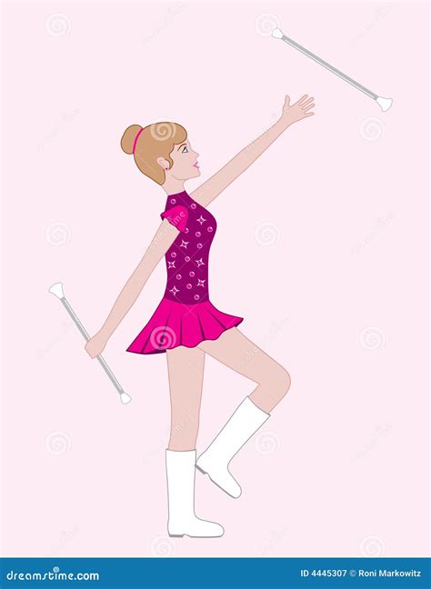 Baton Twirler Illustration stock vector. Illustration of catching - 4445307