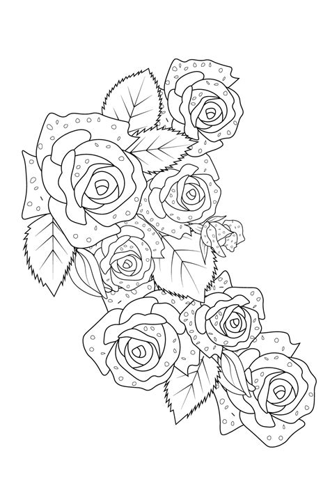 rose drawing tattoo design, rose line drawing tattoo design, line drawing traditional rose ...