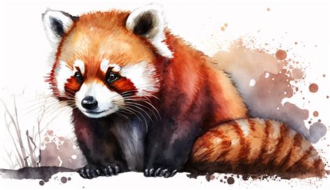 Watercolor Red Panda Art 6 Graphic by 1xMerch · Creative Fabrica