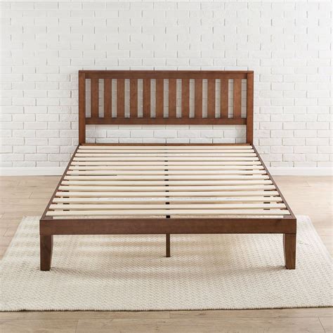 Queen size Mission Style Solid Wood Platform Bed Frame with Headboard in Espresso Finish ...