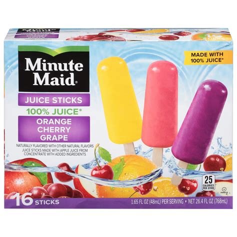 Save on Minute Maid Juice Sticks Orange Cherry & Grape - 16 ct Order Online Delivery | Stop & Shop