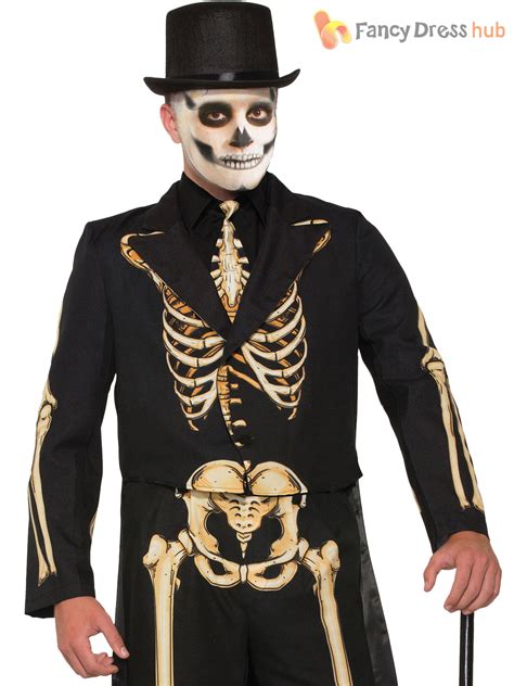 Mens Ladies Skeleton Costume Halloween Suit Dress Fancy Dress Outfit Couples | eBay