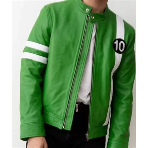 Mens Alien Green Ben 10 Leather Jacket - Ben 10-01