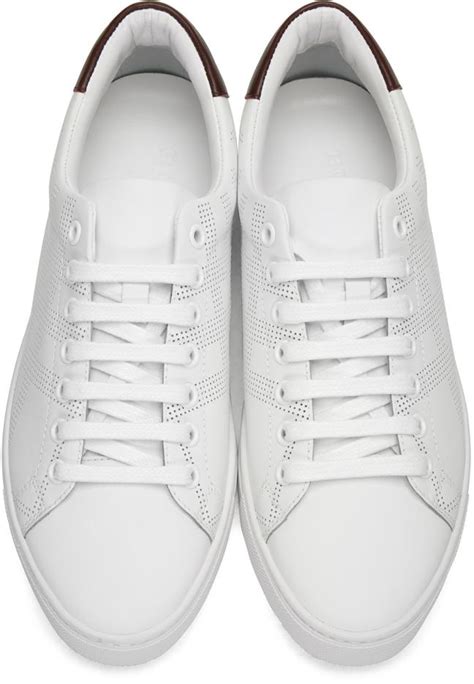 Burberry White Leather Albert Sneakers for Men - Lyst