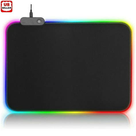 RGB Gaming Mouse Mat Pad, LED Mouse Mat with Non-Slip Rubber Base, 9 Lighting Models, 13.8″ x9.8 ...