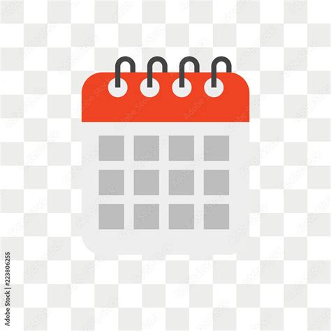 Calendar vector icon isolated on transparent background, Calendar logo design Stock Vector ...