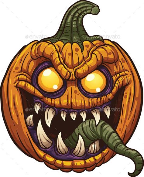 Pumpkin Monster | Pumpkin drawing, Halloween drawings, Creepy pumpkin