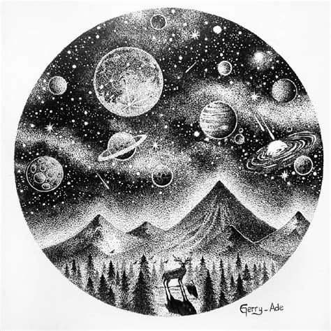 √ Outer Space Pencil Drawing