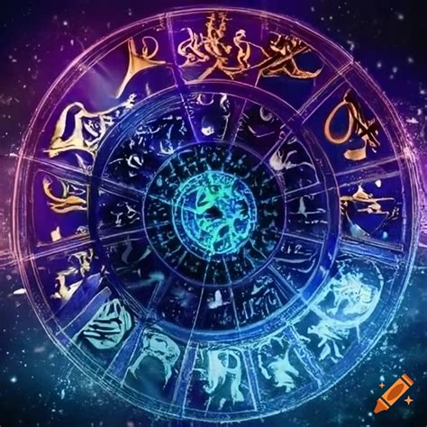 Dark background with astrology symbols