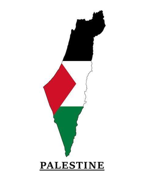 Premium Vector | Palestine National Flag Map Design, Illustration Of Palestine Country Flag ...