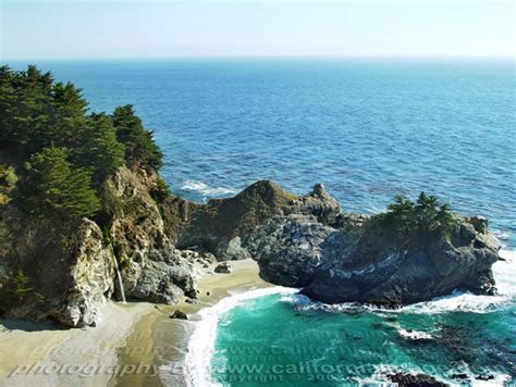 Beach Waterfall in Big Sur California Photo