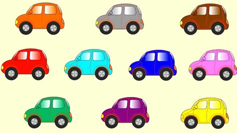 Learn Color Cartoons for Children: Coloured Cars [聪明的孩子创建具有彩色形状] ABC 123 - YouTube