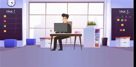 ArtStation - 2d animation of a man working on computer | Resources