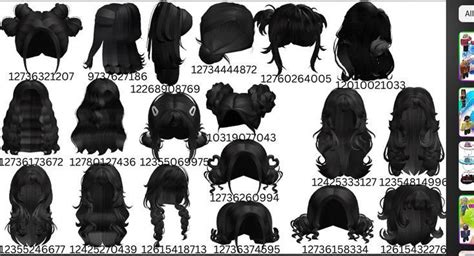 Black Hairs! | Black hair roblox, Black hair id roblox, Roblox codes