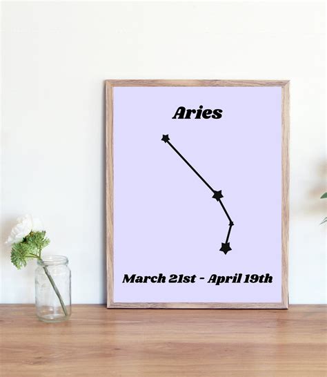 Aries Constellation Map / Astrology Poster / Constellation | Etsy