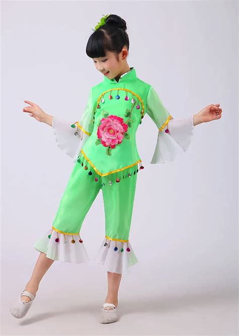 Yangko Dance Costume Folk Dance Costume Children Kids Performance ...