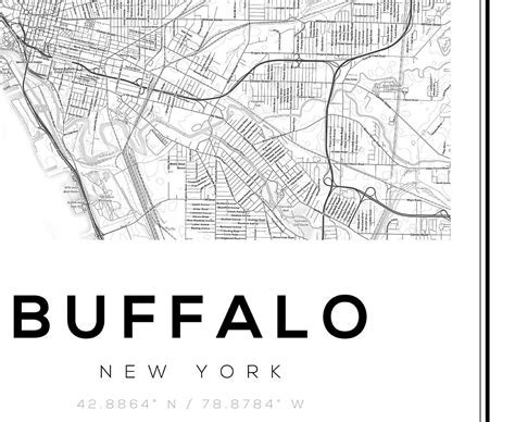 Buffalo Map Print Buffalo Map Poster Buffalo New York | Etsy