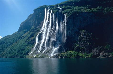 NORWAY: Seven Sisters Waterfall Geiranger Fjord | Waterfall, Scenic waterfall, Norway