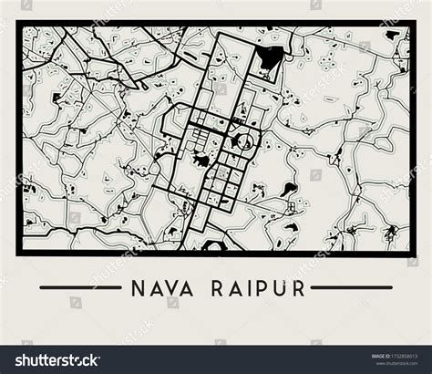 Abstract Nava Raipur City Map Illustration Stock Vector (Royalty Free ...