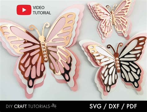 Butterfly SVG, 3D Butterfly Svg, Butterfly Template, Commercial Use, Printable Butterflies ...