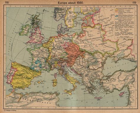 Sixteenth Century Europe Map World