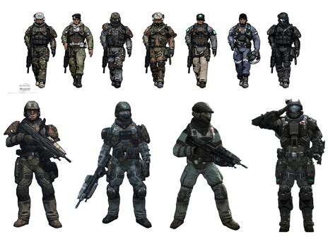 (From left to right) The primary human allies in Halo Reach are UNSC ...