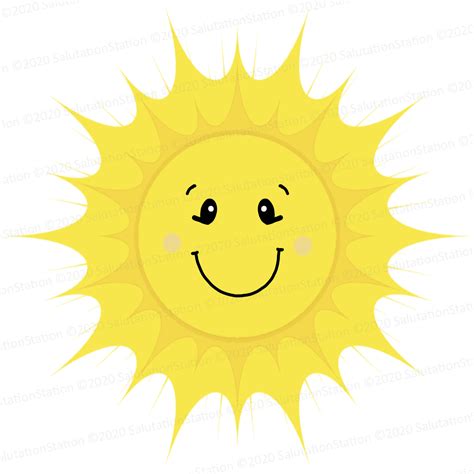 Smiling Happy Sun Clipart | Etsy