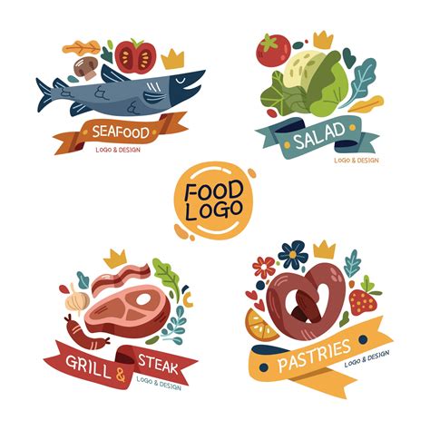 Four Type Of Cuisine Logo Design 2385201 Vector Art at Vecteezy