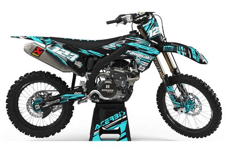 Custom dirt bike Graphics kit KAWASAKI JUST1 TEAL | custom-graphics-mx