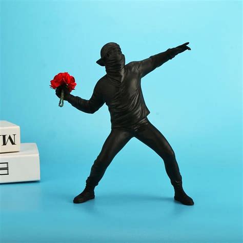 Banksy Flower Thrower Modern Art Statue Graffiti Banksy Art | Etsy