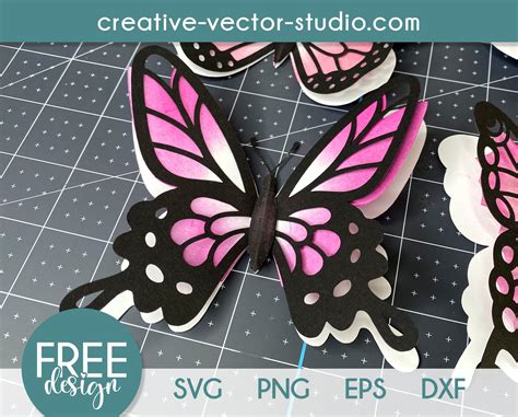 Free 3D Butterfly SVG, PNG, DXF, EPS | Creative Vector Studio