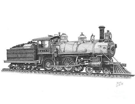 Older Steam Locomotive Drawing by Calvert Koerber - Pixels