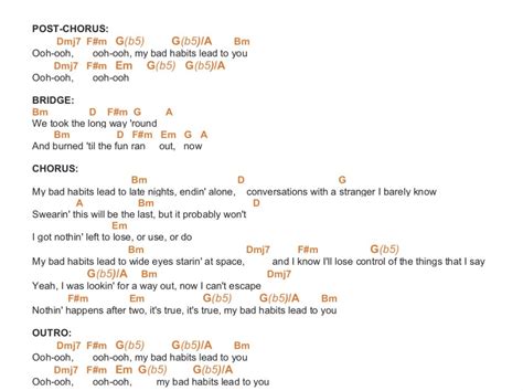 Ed Sheeran Bad Habits Chords