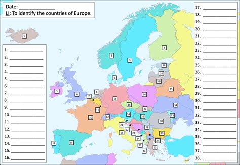 Countries and Capitals of Europe - Differentiated Map Activities - All Ages | Teaching Resources