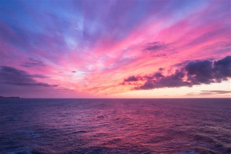 Pink Ocean Sunset Wallpaper Wall Mural