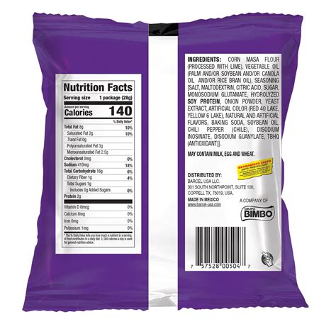 Takis Chips Nutrition Facts | Blog Dandk