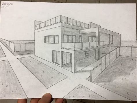 Finished this modern house drawing. : learntodraw