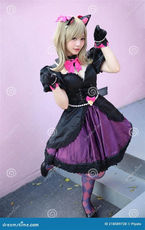 Japan Anime Cosplay , Portrait of Girl Cosplay in Pink Room Background ...