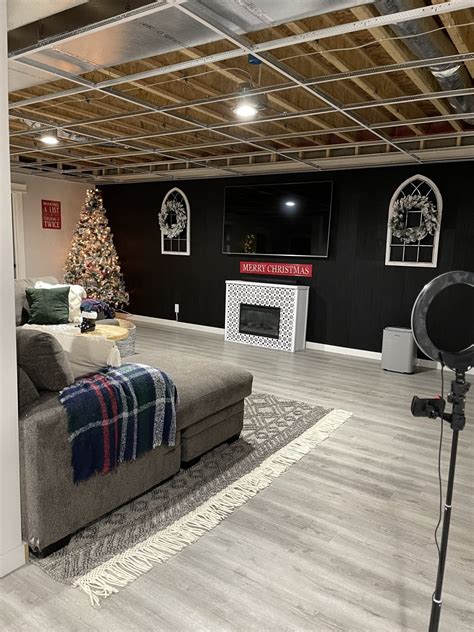 A Gorgeous Black Ceiling? In a BASEMENT? Of Course! - Home With Krissy