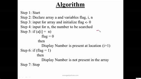 Algorithm For Linear Search | Peatix