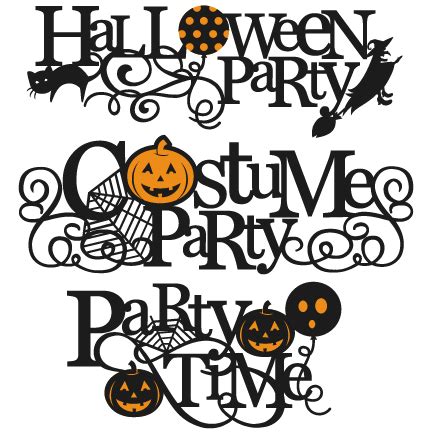 Halloween Party Titles SVG scrapbook title SVG cutting files crow svg cut file halloween cute ...